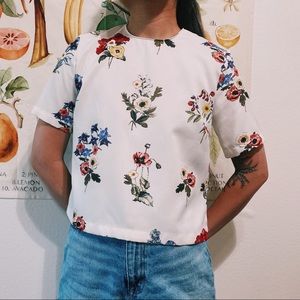 Floral white shirt